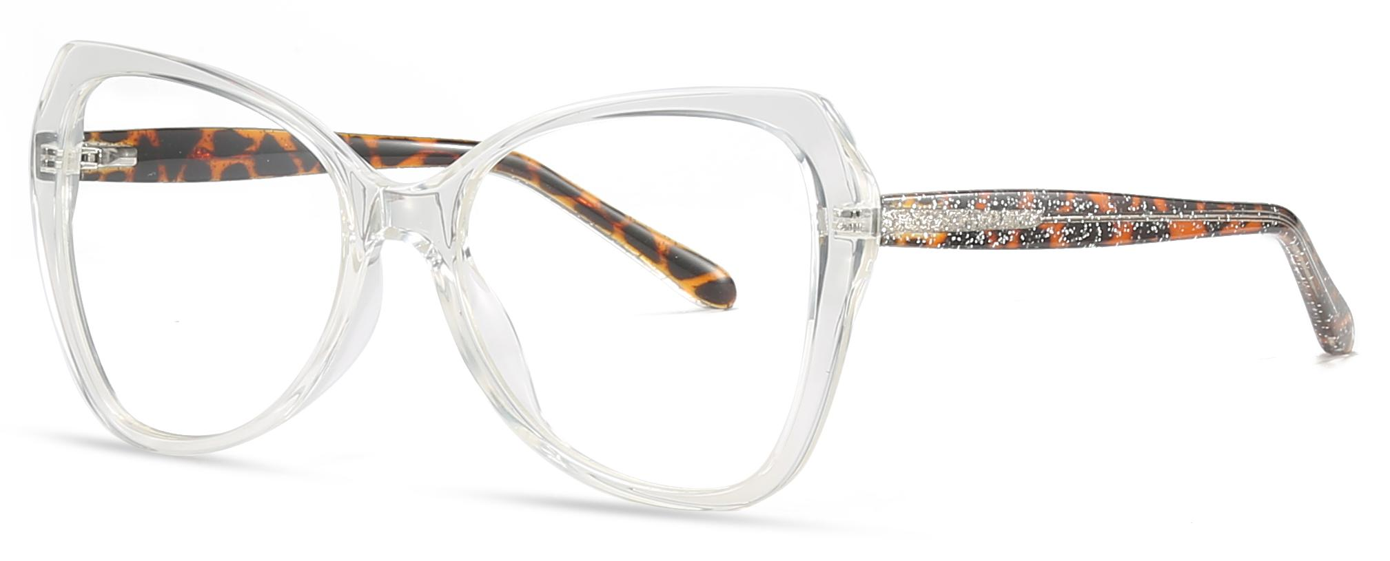 Stock Big Size Cat Eye Shape Gradient Color TR90+CP Women Optical Frame #2011