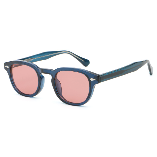 Lunettes de soleil en plastique avec pont de nez en trou de serrure &agrave; monture ronde classique 6201