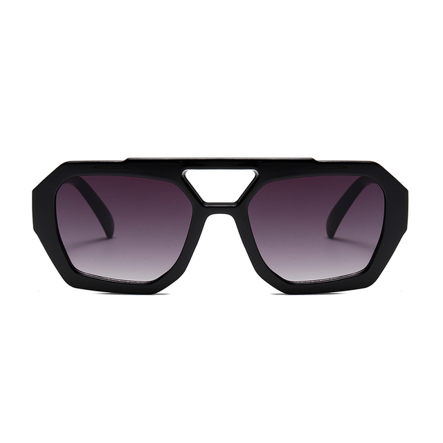3486 Lunettes de soleil unisexes surdimensionn&eacute;es &agrave; monture avant g&eacute;om&eacute;trique sur&eacute;lev&eacute;e &agrave; double pont de style aviateur
