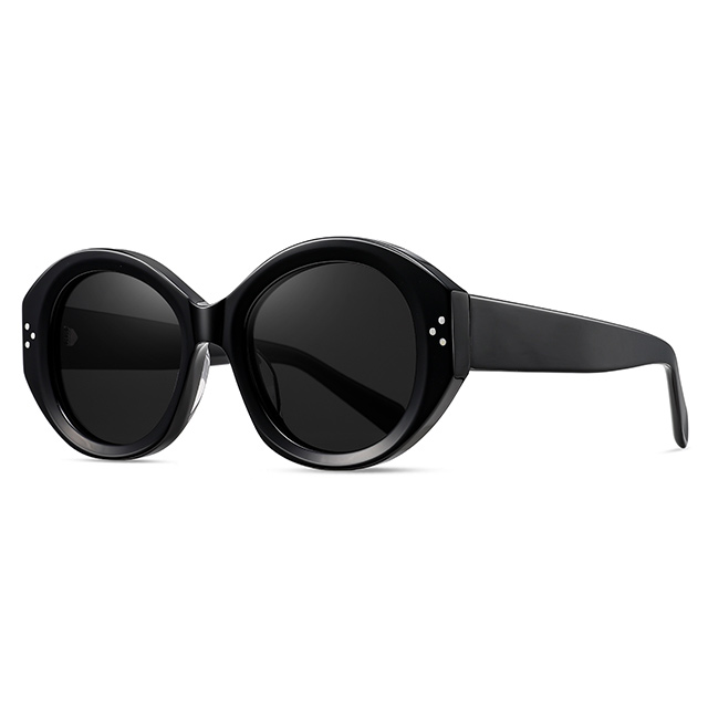 32114 Elegantne geometrijske ovalne ženske sunčane naočale od acetata