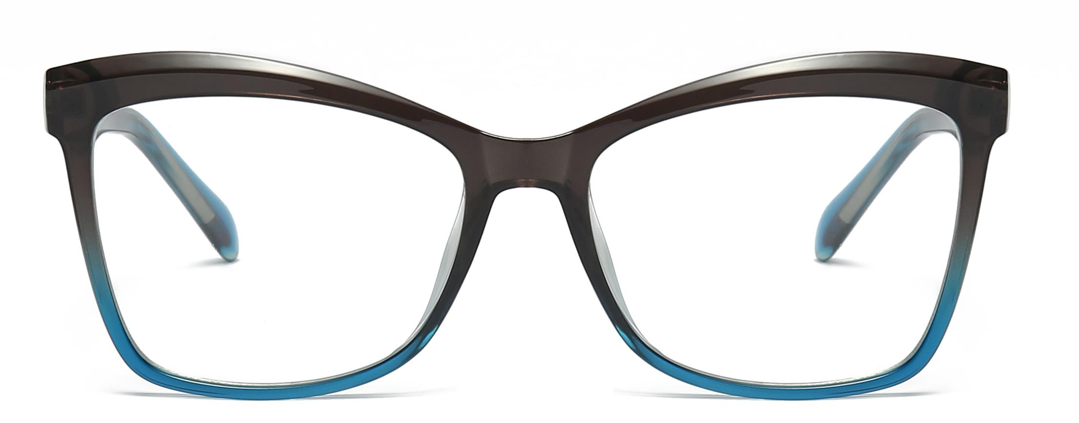 Stock Cat Eye Shape Gradient Color Frame TR90+CP Anti-blue Light Women Optical Frame #2014