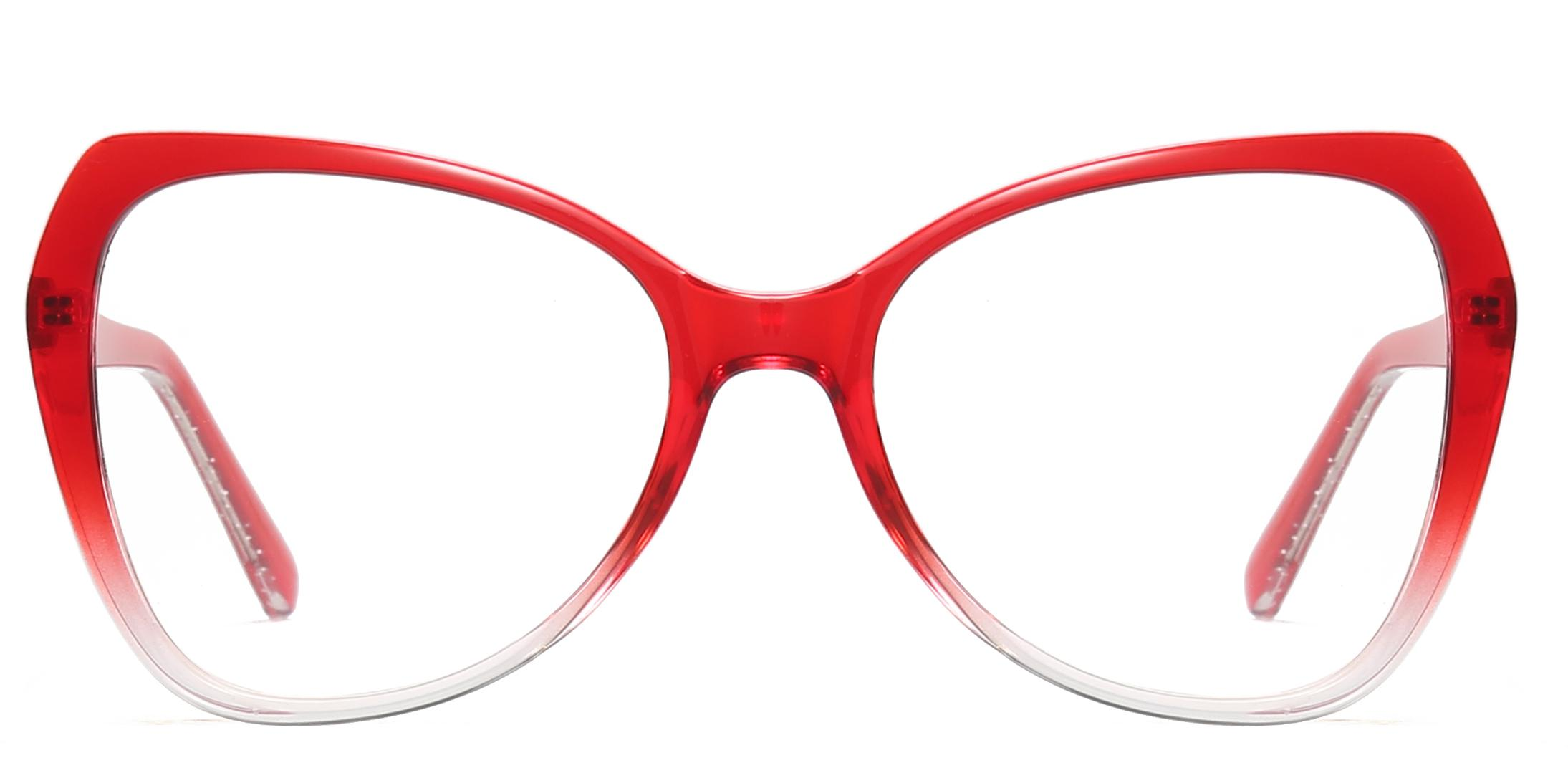 Stock Big Size Cat Eye Shape Gradient Color TR90+CP Women Optical Frame #2011