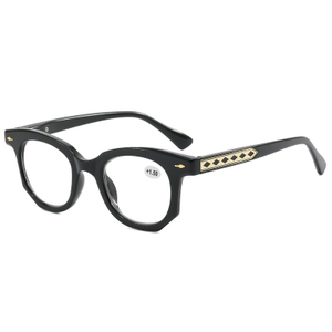 3146 Rundform Full Frame Metal Accenter på Temples Eyebrow Line Unisex Reader
