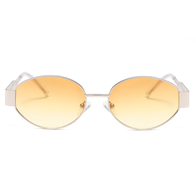 2281 ពេញនិយមលក់ស៊ុមរាងពងក្រពើតូច Ultrathin Metal Sheet Temples Unisex Sunglasses