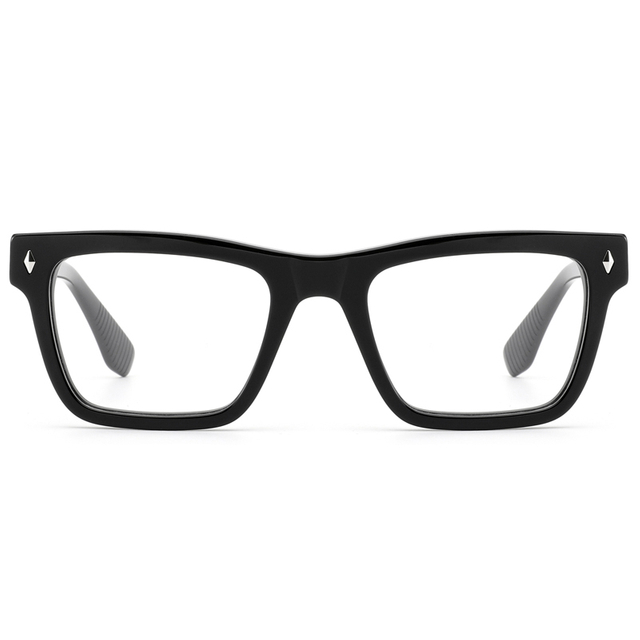 8016 Textured Square Shaped Acetate Construction Blue Light Blocking Optical Frames សម្រាប់បុរស
