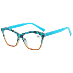 3147 Geometrisk Cateye Frame Leopard Print Eyebrow Line Fashionabla Women Reader