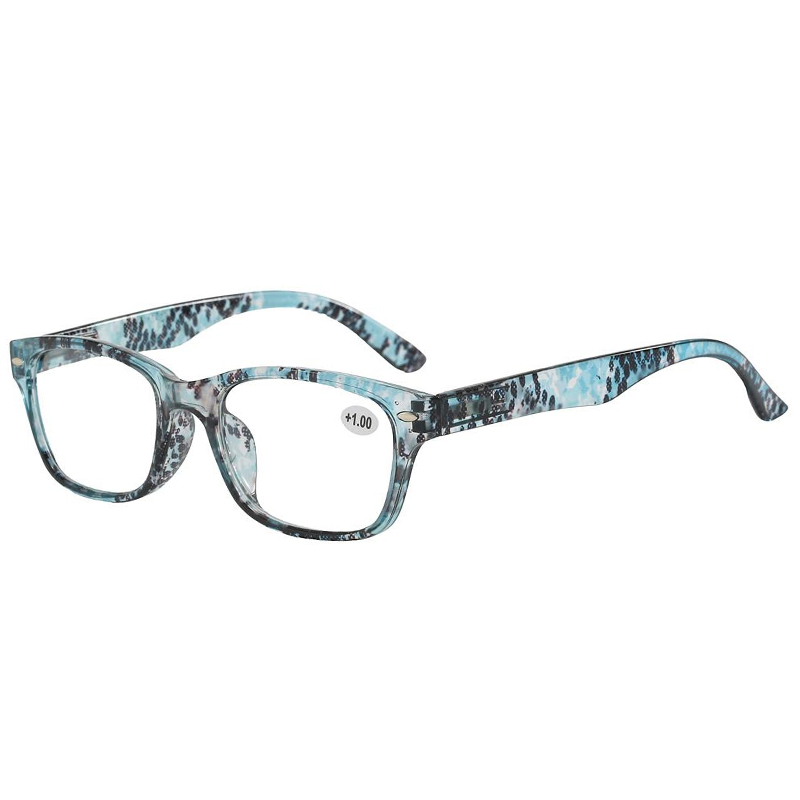 3141 Rektangulära ram unika snakeskin mönster tryck unisex läsare