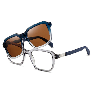 33106 Hurtownia okular&oacute;w przeciwsłonecznych z magnetycznym klipsem w geometrycznej oprawie