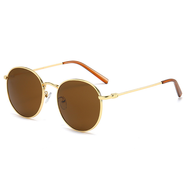 Round Polarized Metal Sunglasses 80151
