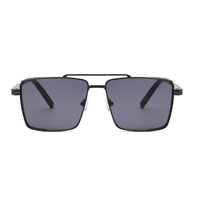 2282 Gental, quadratischer Metallrahmen mit abgedecktem seitlichem Doppelsteg, einzigartige Unisex-Sonnenbrille