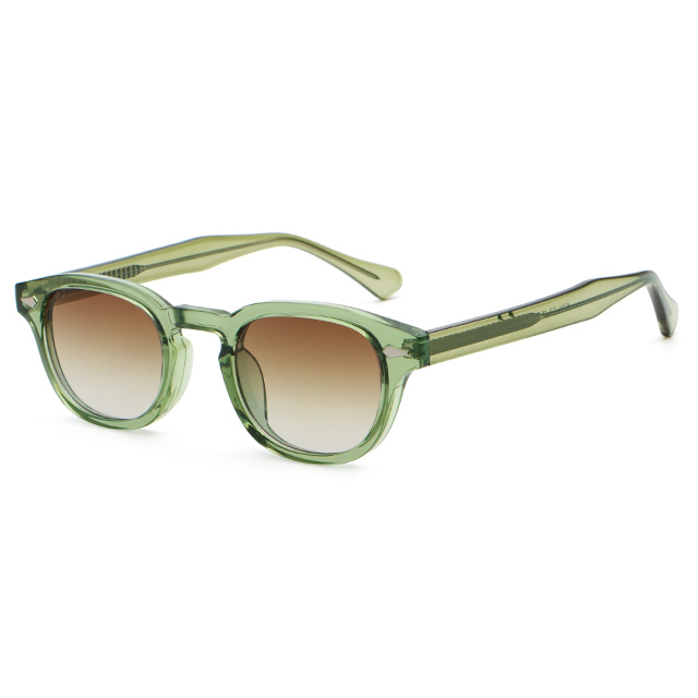 Lunettes de soleil en plastique avec pont de nez en trou de serrure &agrave; monture ronde classique 6201