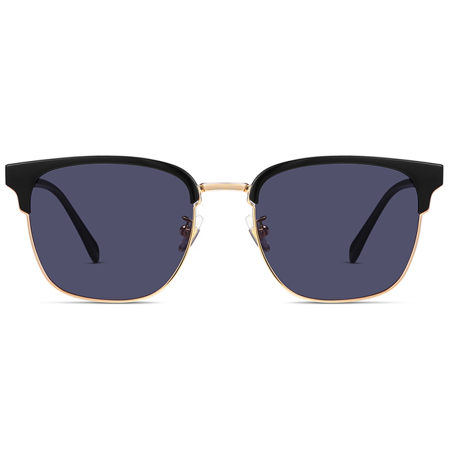 7319 Montatura in filo metallico tondeggiante stile Wayfarer Presenta occhiali da sole polarizzati TAC con sopracciglia spesse