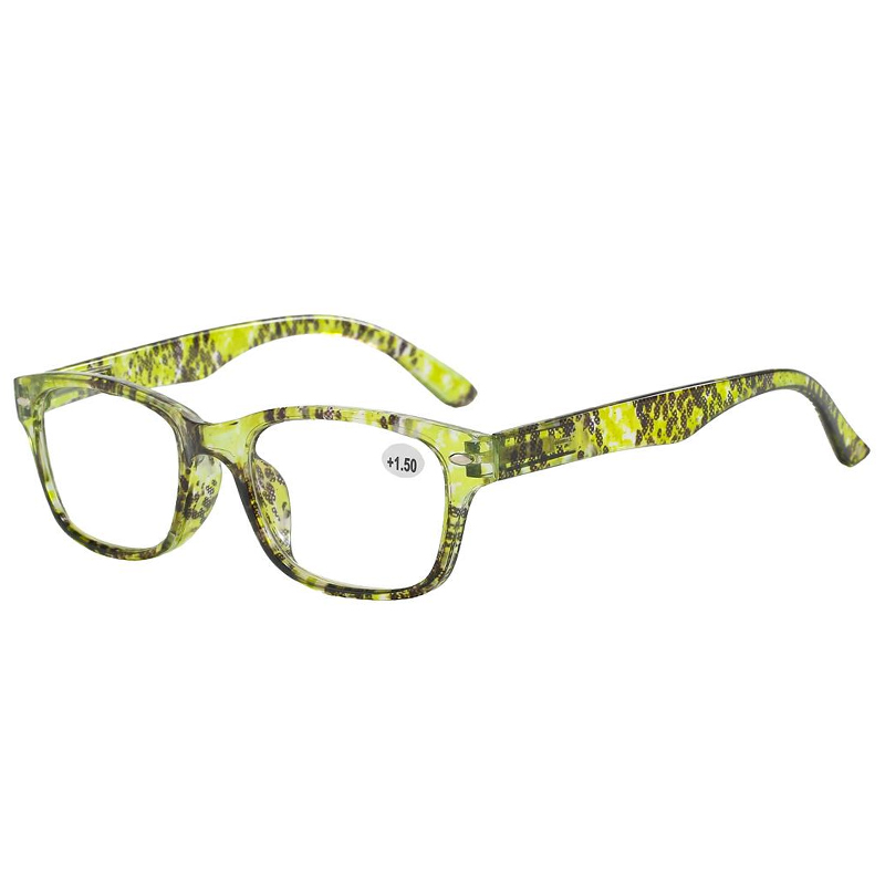 3141 Rektangulära ram unika snakeskin mönster tryck unisex läsare