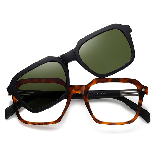 33106 선글라스에 도매 기하학 프레임 자석 클립