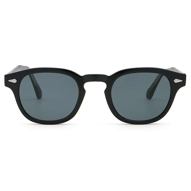 Lunettes de soleil en plastique avec pont de nez en trou de serrure &agrave; monture ronde classique 6201